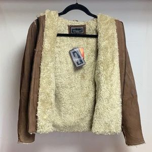 Suede Leather Jacket with Hoodie - Marcelle Renee